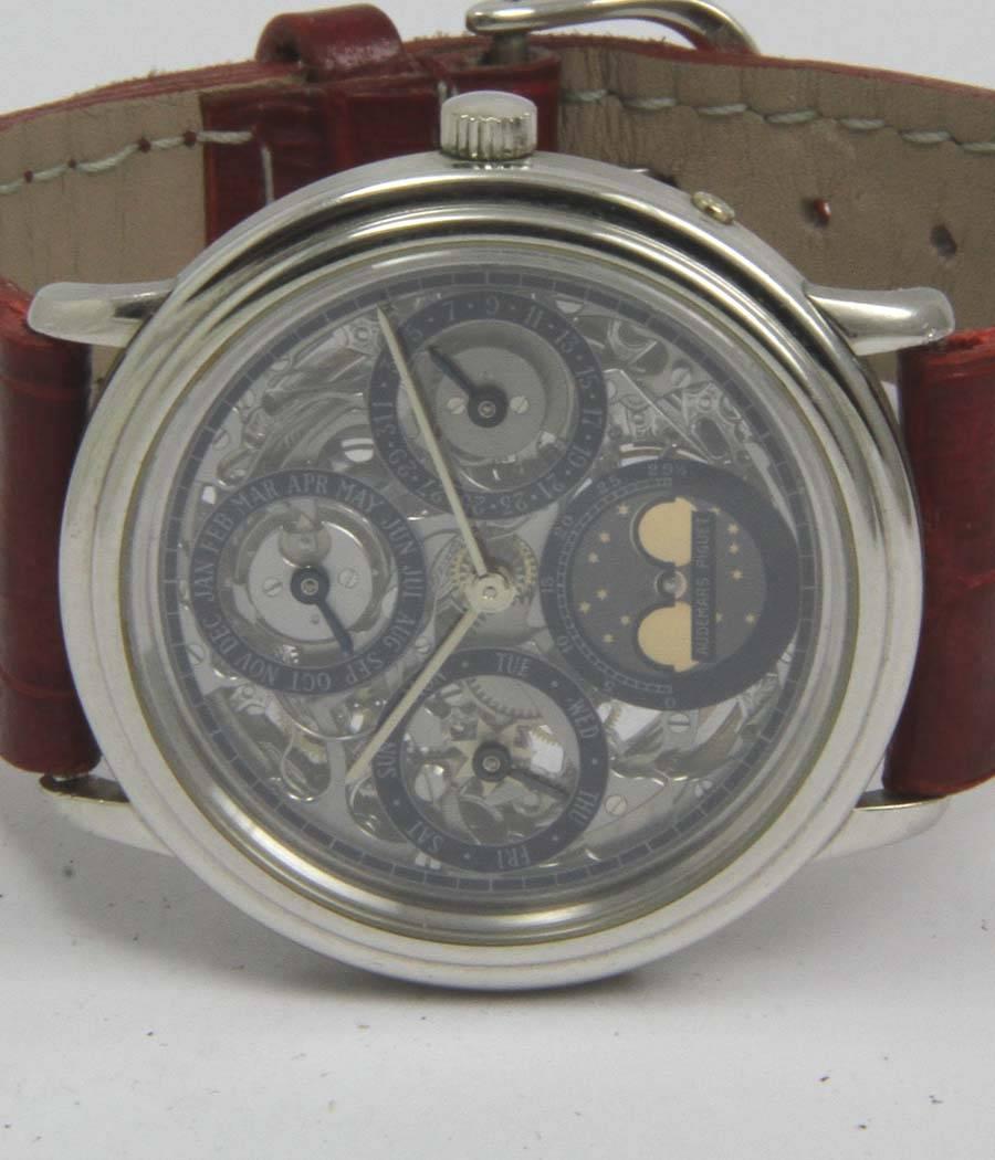 platinum skeleton watch