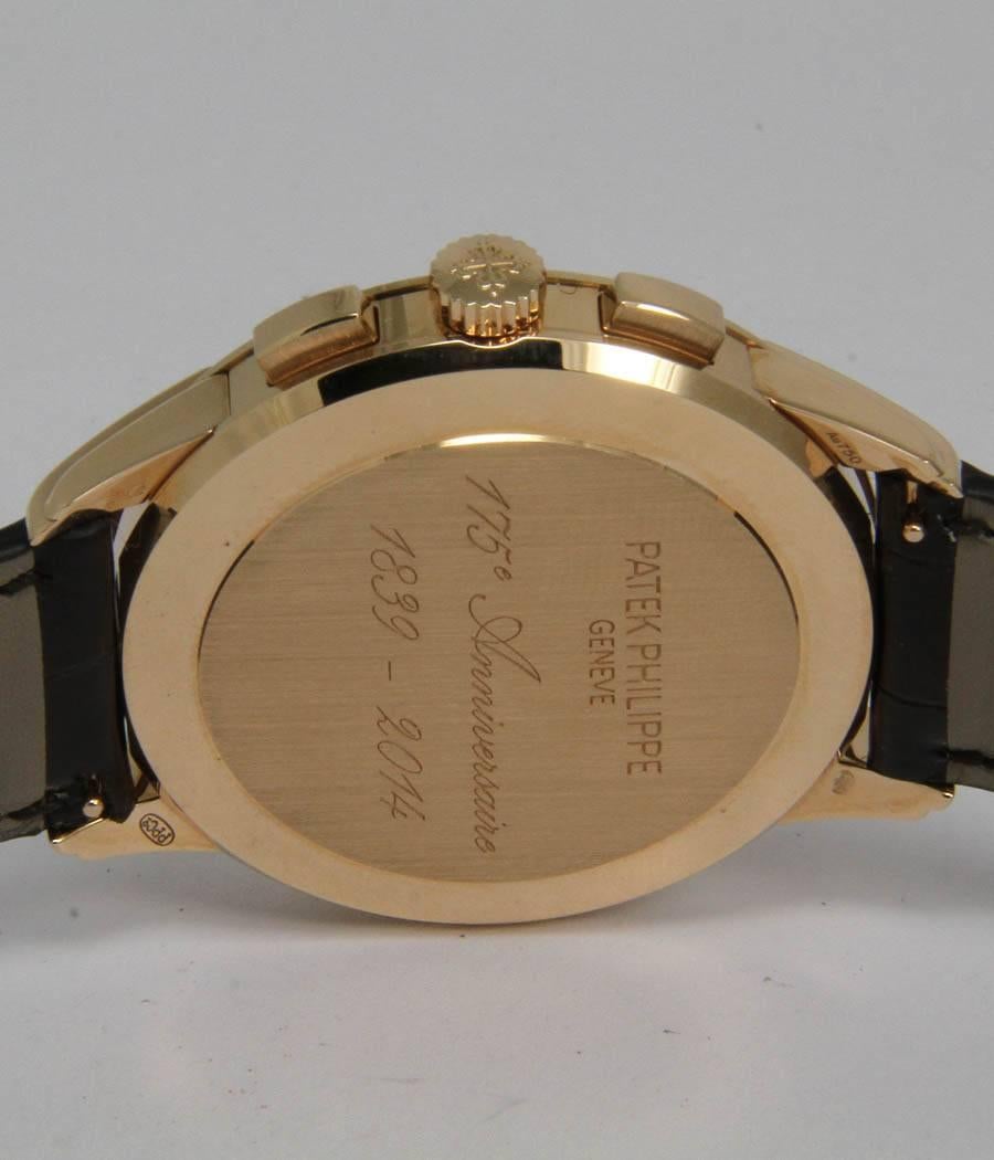 Women's or Men's Patek Philippe rose gold Jubilaum 175 Ltd Ed automatic wristwatch Ref 5975R-001 For Sale
