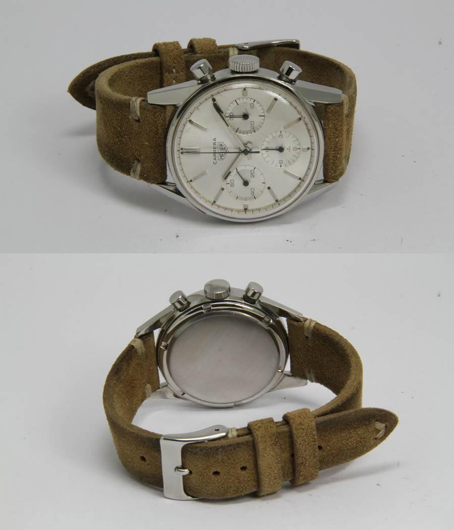 Women's or Men's Heuer Carrera Ref. 2447S Steel Wrist Watch For Sale