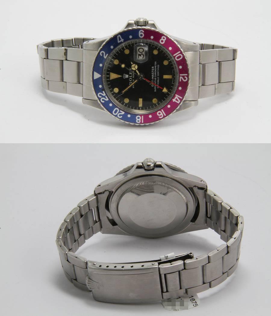 Women's or Men's Rolex GMT Ref. 1675 Steel Wrist Watch For Sale