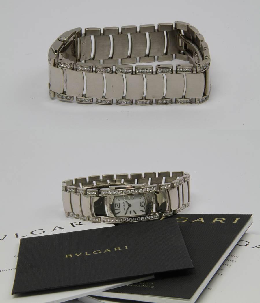 Bulgari Lady's White Gold Assioma Quartz Wristwatch Ref AA W 31 G For Sale 1