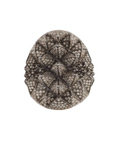 18K Yellow Gold Merkaba Ring with Black Rhodium and 890 pave White Diamonds