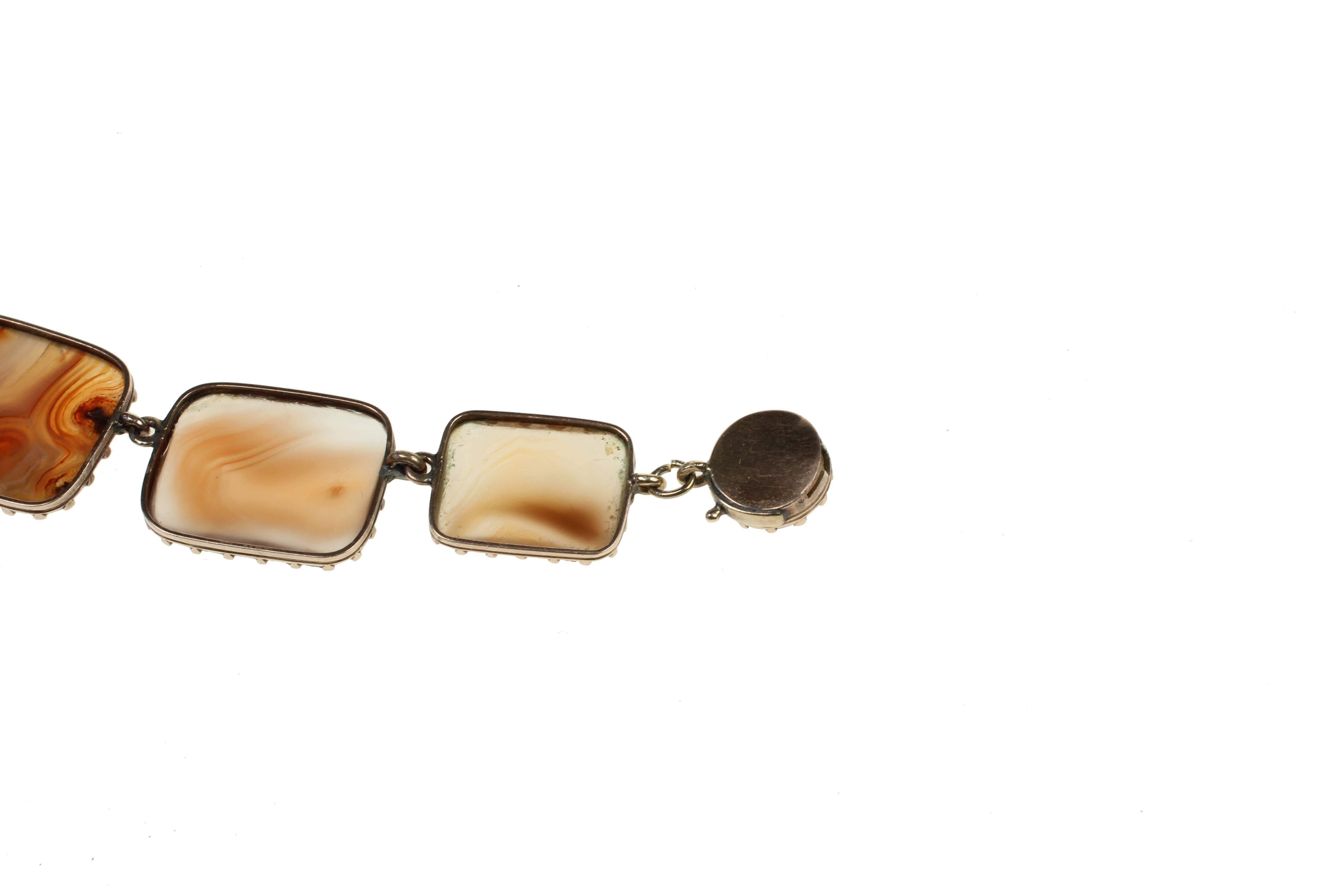 18ct Gold Agate Plaques Georgian Riviere Necklace For Sale 2