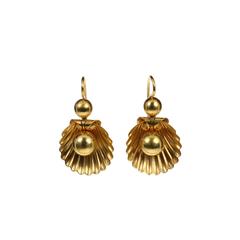 15ct Gold Victorian Shell Earrings