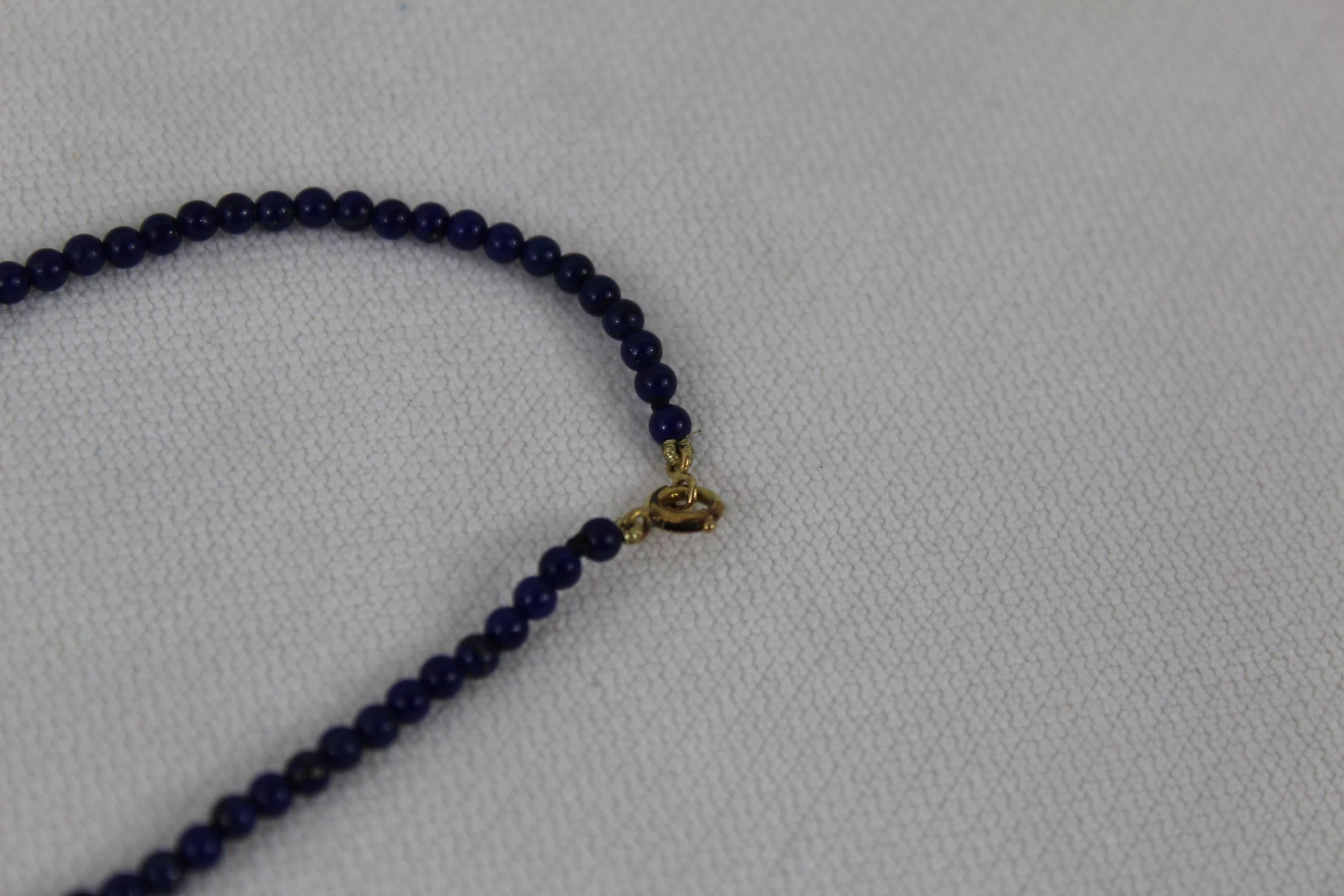 Women's Cartier Rare Nice Lapis Lazuli Gold Heart Love Necklace