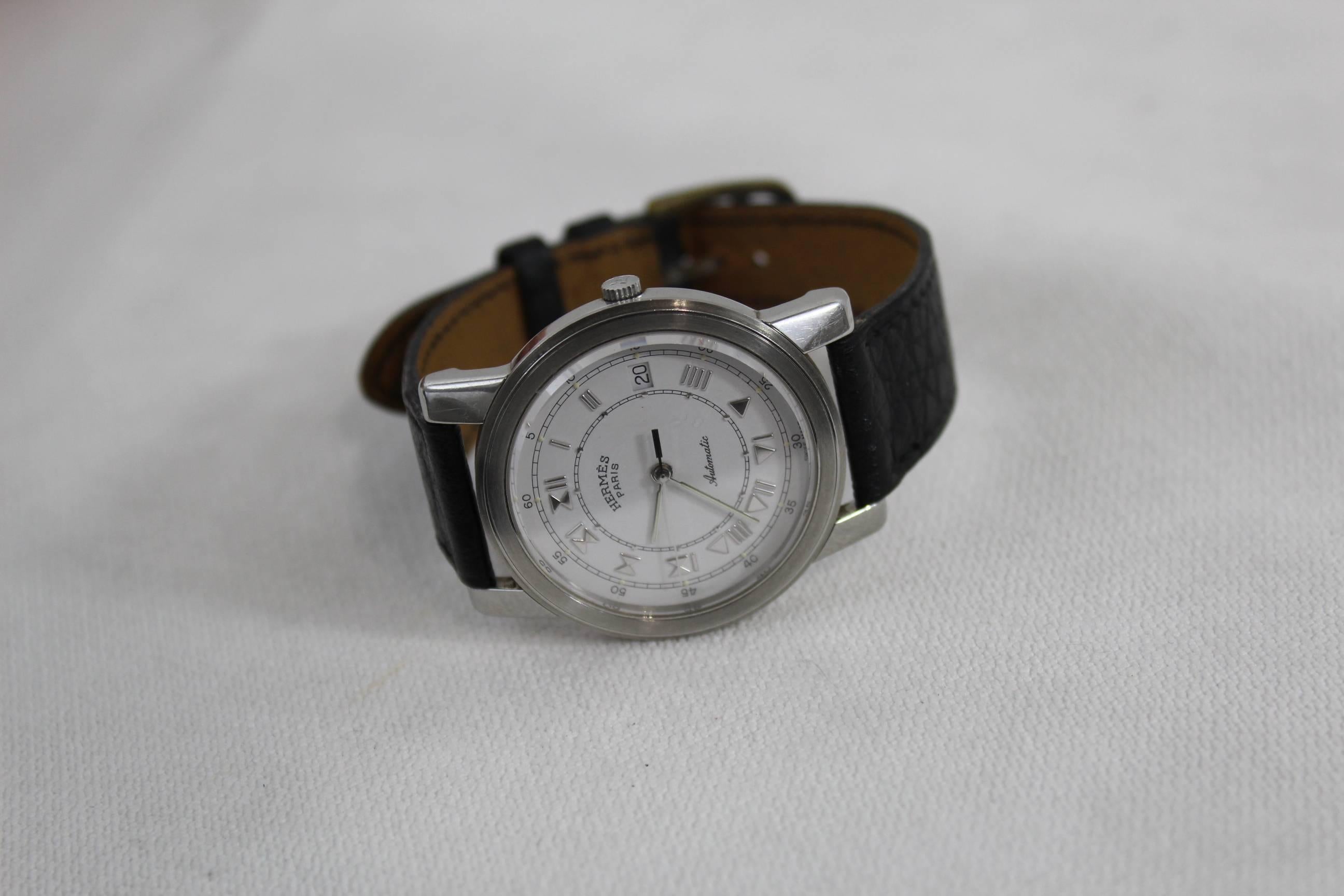 Really nice watch from Hermes. 
Automatic movement 
Watch from 1992
Strap and buckle with some signs of wear
Good working condition
Case size 1,5
