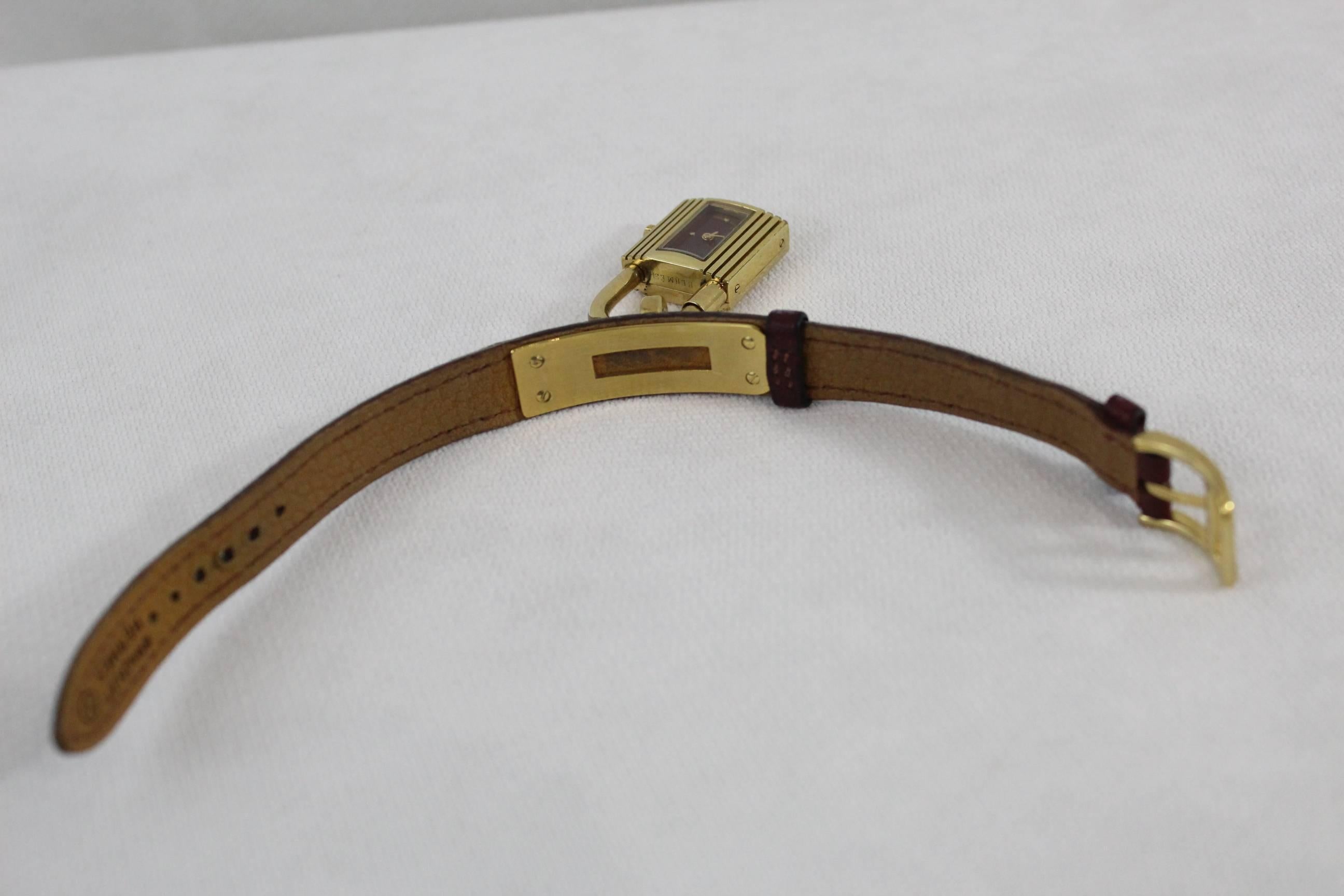 Hermes Gold Plated Kelly Watch  In Good Condition In Paris, FR