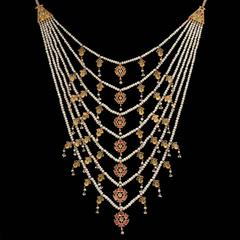 Indian Antique Seven Strand Necklace With Precious Gem Stones and Pearls