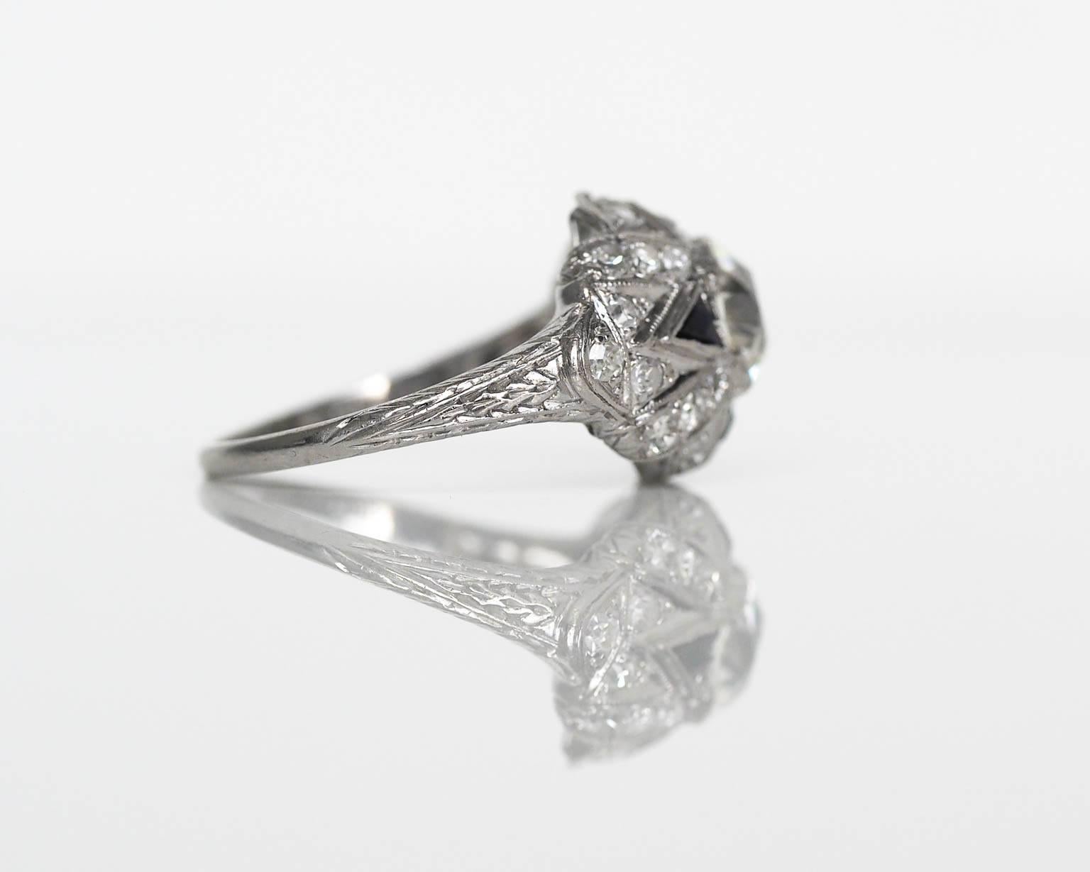 1930s Art Deco 1.28 Carat GIA Certified Old European Diamond Engagement Ring In Excellent Condition For Sale In Atlanta, GA