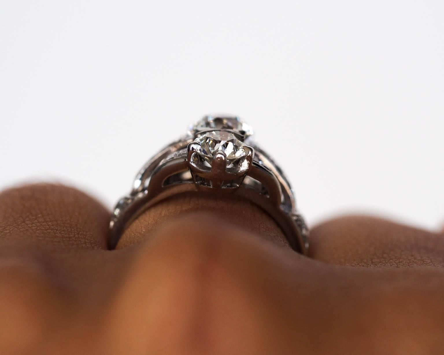 1920s Tiffany & Co. Art Deco Diamond Platinum Engagement Ring  2
