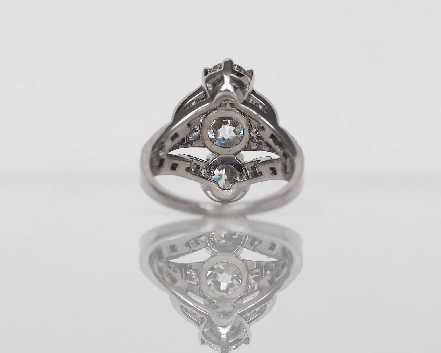 1920s Tiffany & Co. Art Deco Diamond Platinum Engagement Ring  In Excellent Condition In Atlanta, GA