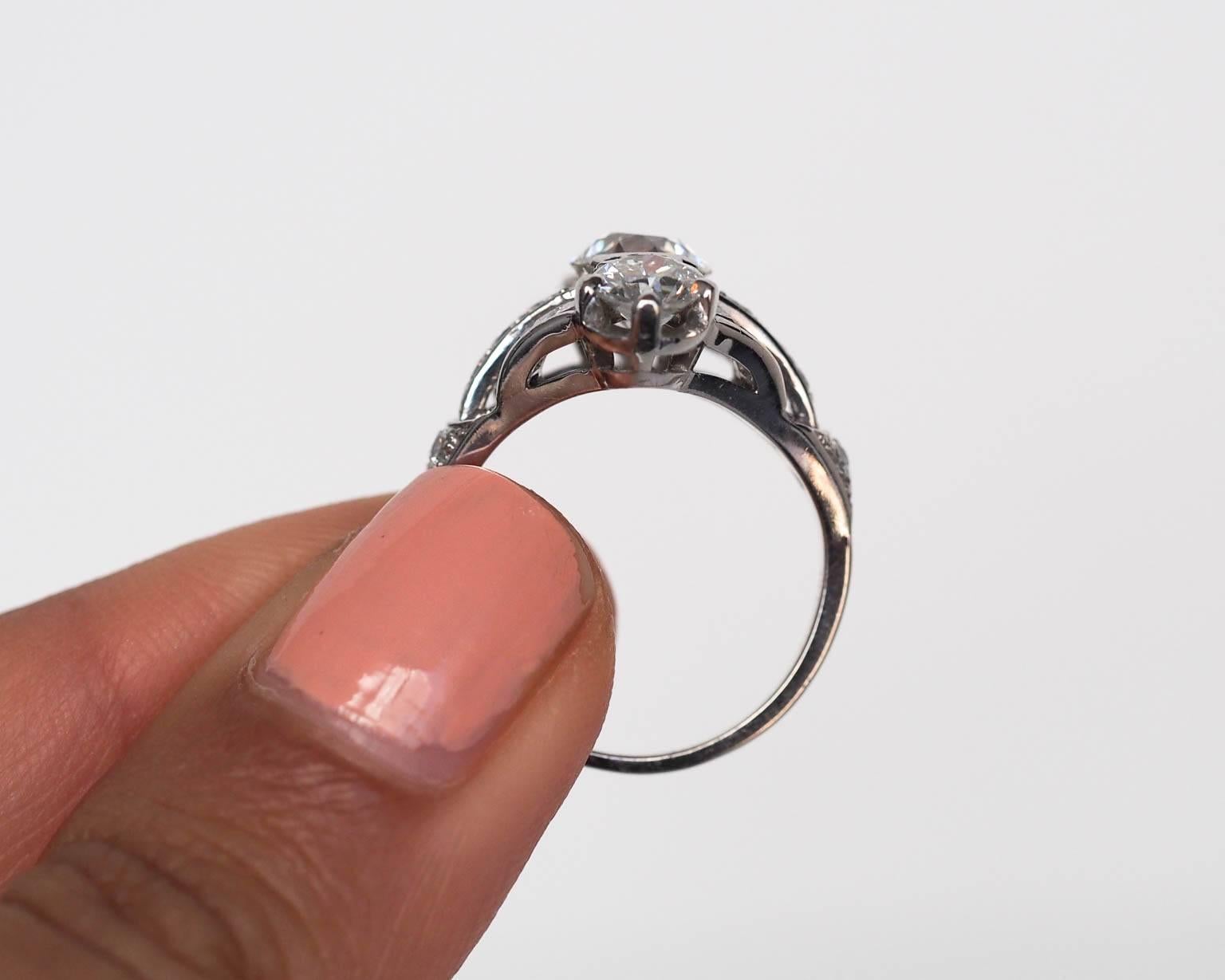 1920s Tiffany & Co. Art Deco Diamond Platinum Engagement Ring  1