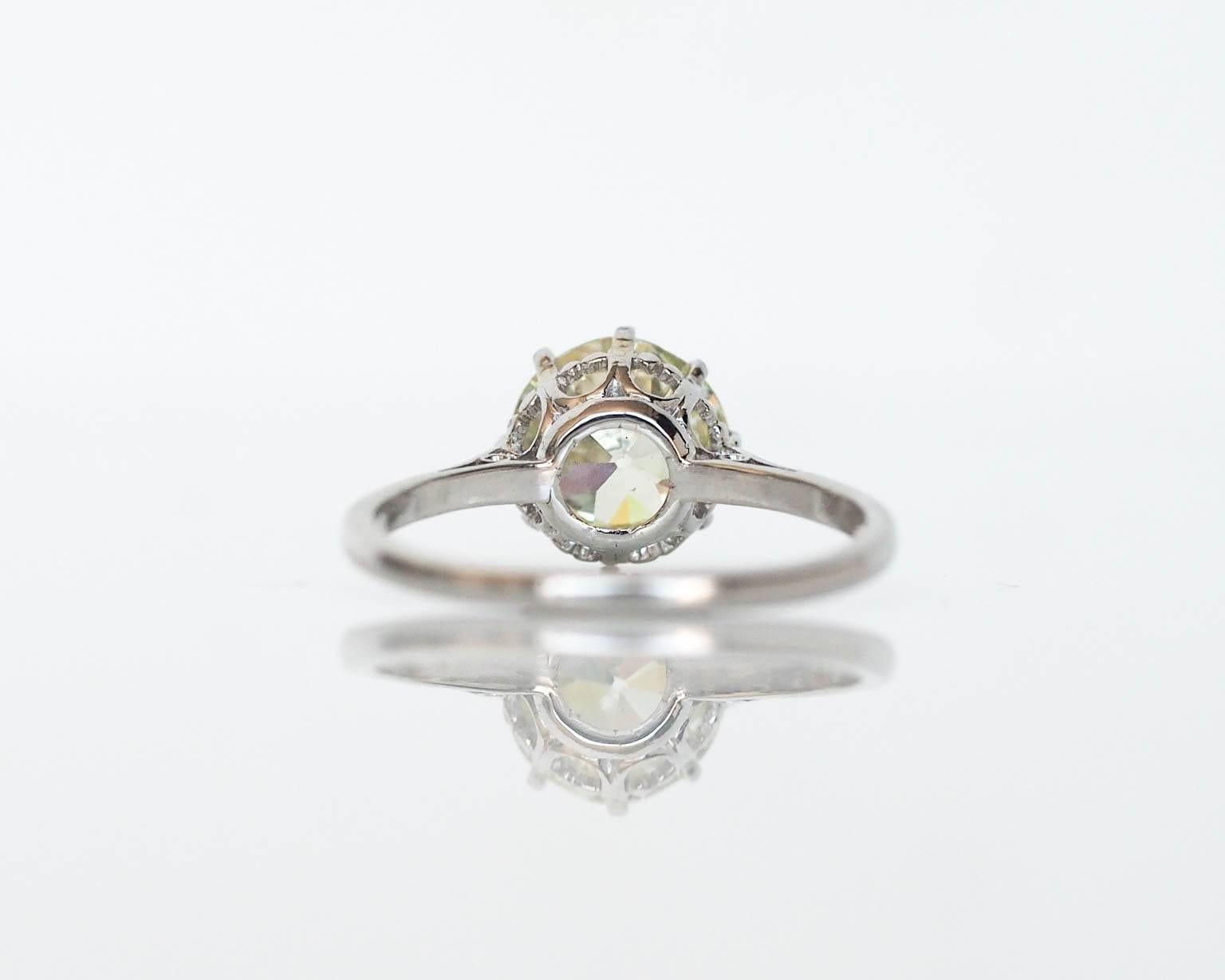 1920s 1.99 Carat GIA Cert Old European Cut Diamond Engagement Ring In Good Condition In Atlanta, GA