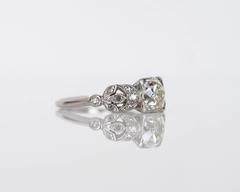 GIA Edwardian 1.60 Carat Old Miner Cushion Diamond Platinum Engagement Ring