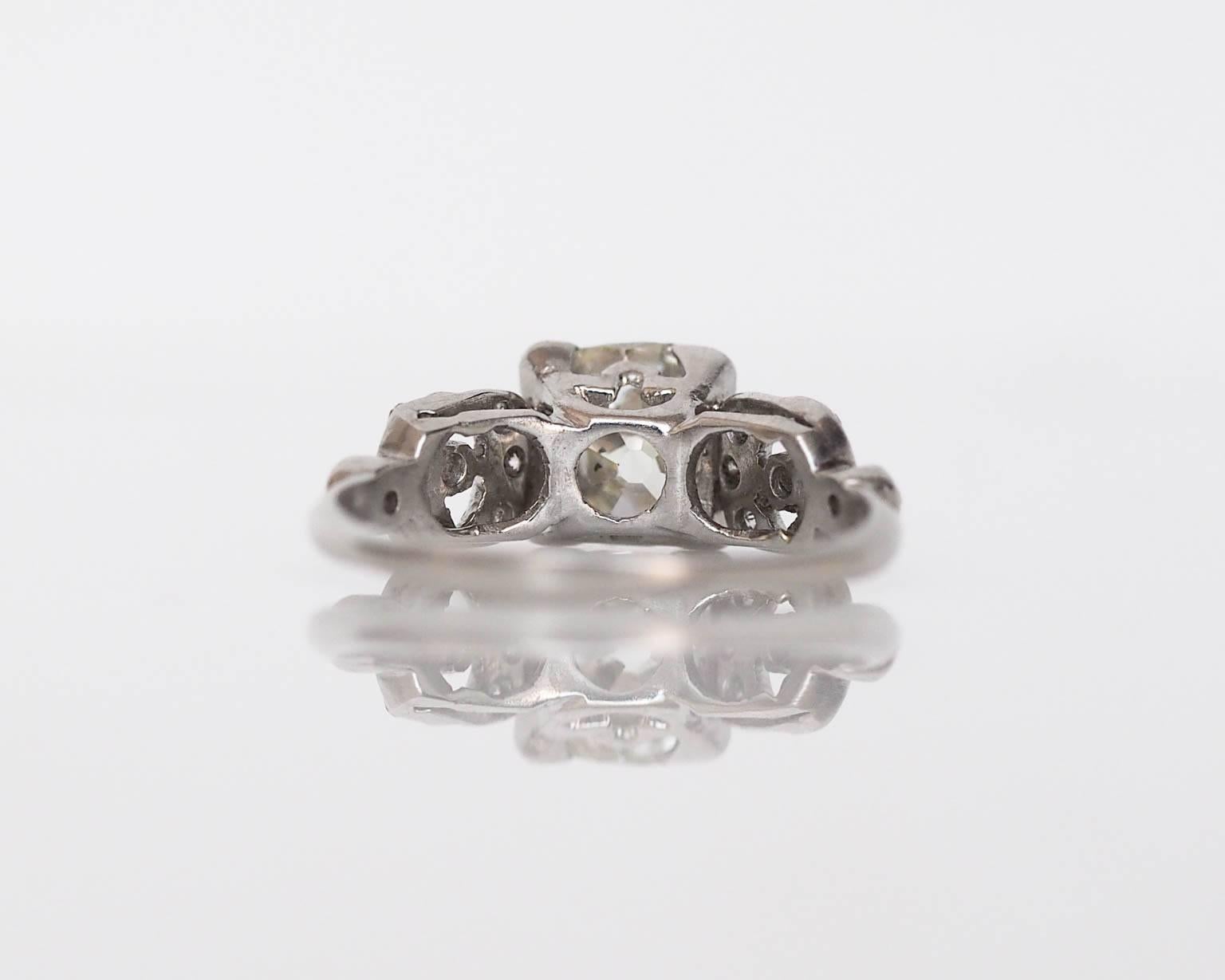 Women's GIA Edwardian 1.60 Carat Old Miner Cushion Diamond Platinum Engagement Ring