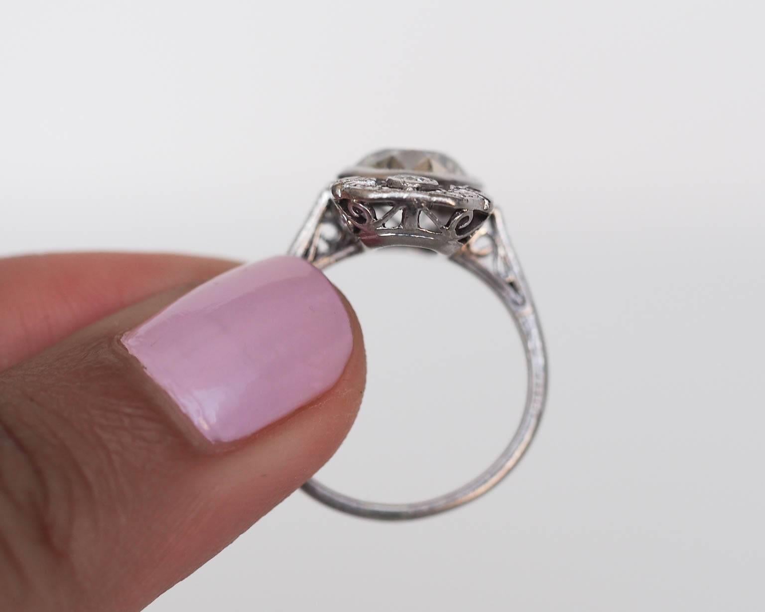 1920s Art Deco GIA Cert 1.95 Carat Old European Diamond Platinum Engagement Ring In Excellent Condition In Atlanta, GA