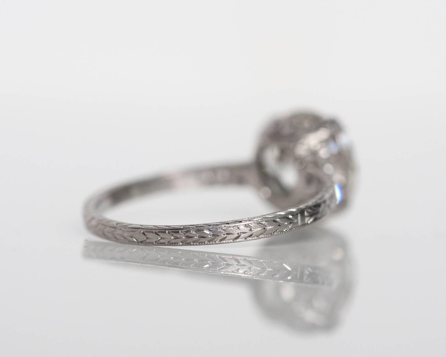 Women's 1910s Edwardian GIA certified 3.44 Carat Old European Diamond Platinum Ring