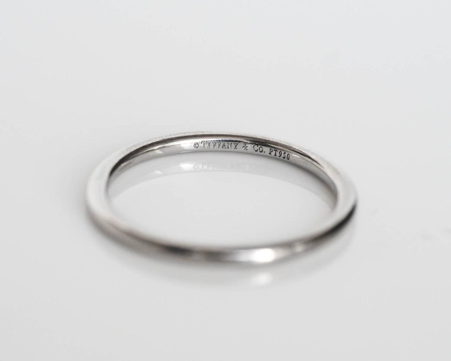 Tiffany and Co Ultra Thin  Platinum Wedding  Band Ring  For 