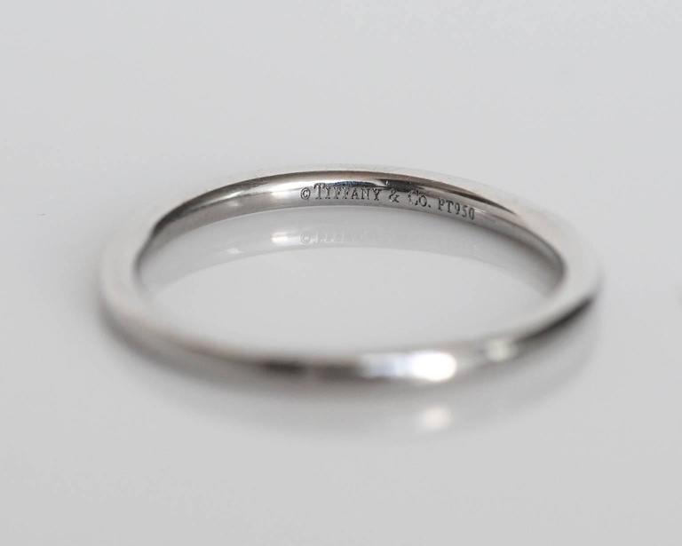 Tiffany and Co Ultra Thin  Platinum Wedding  Band Ring  For 