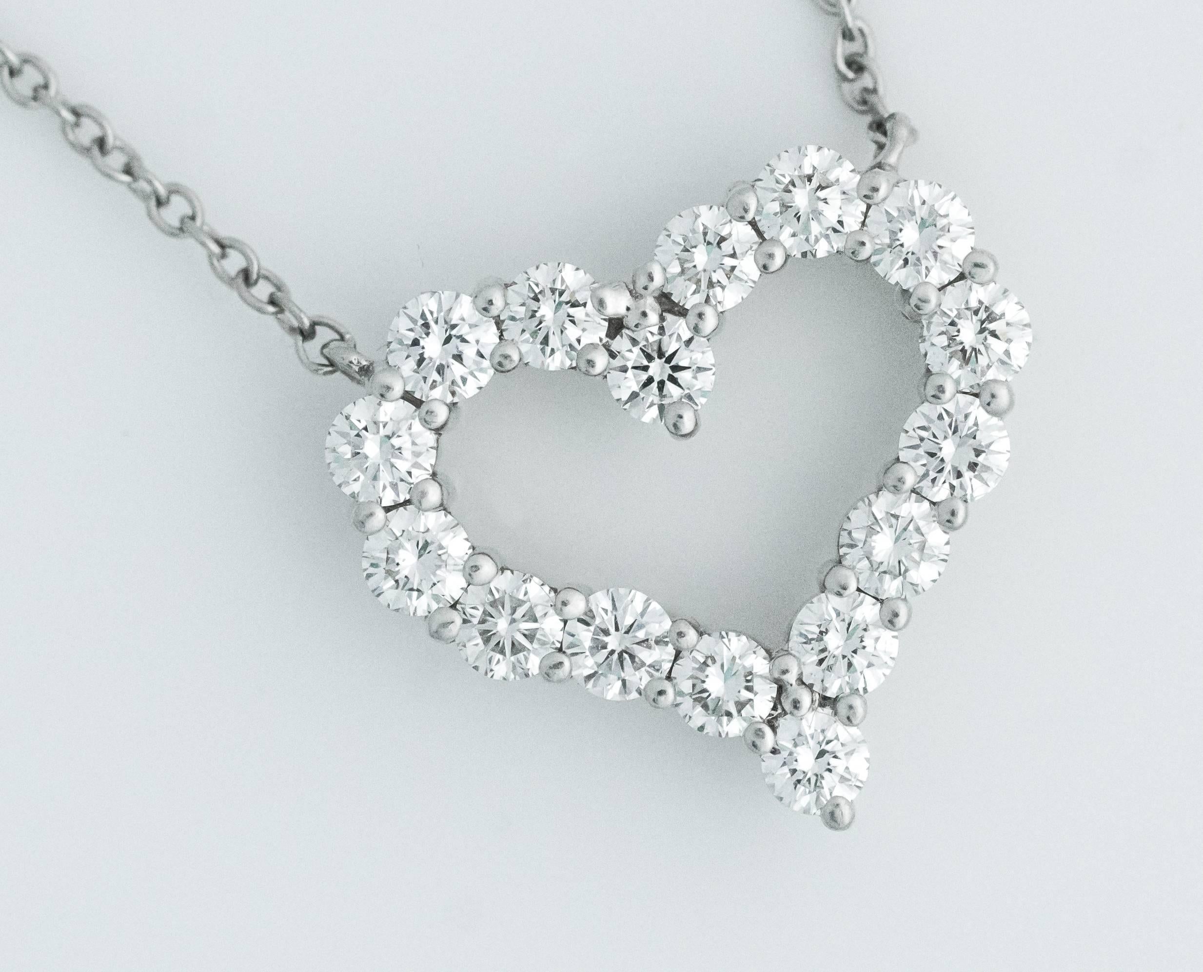 tiffany large diamond heart necklace