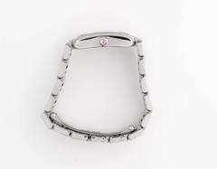 Cartier Stainless Steel Tank Francaise LtdEd Raspberry Quartz Wristwatch