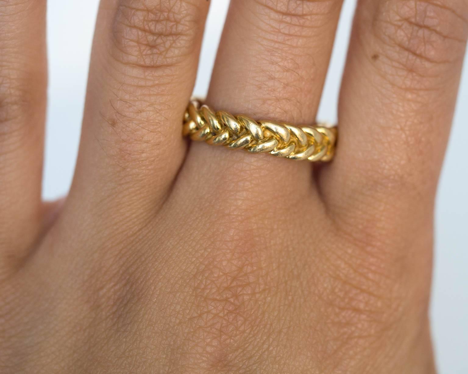 Tiffany & Co. Weave Pattern Gold Band 3