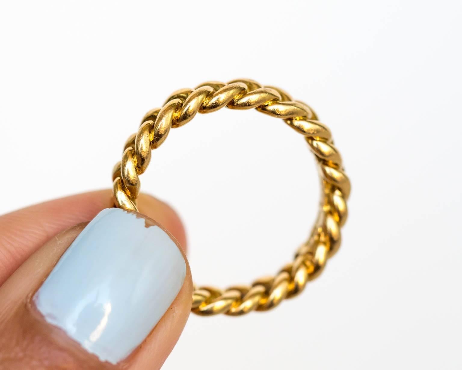 Tiffany & Co. Weave Pattern Gold Band In Excellent Condition In Atlanta, GA