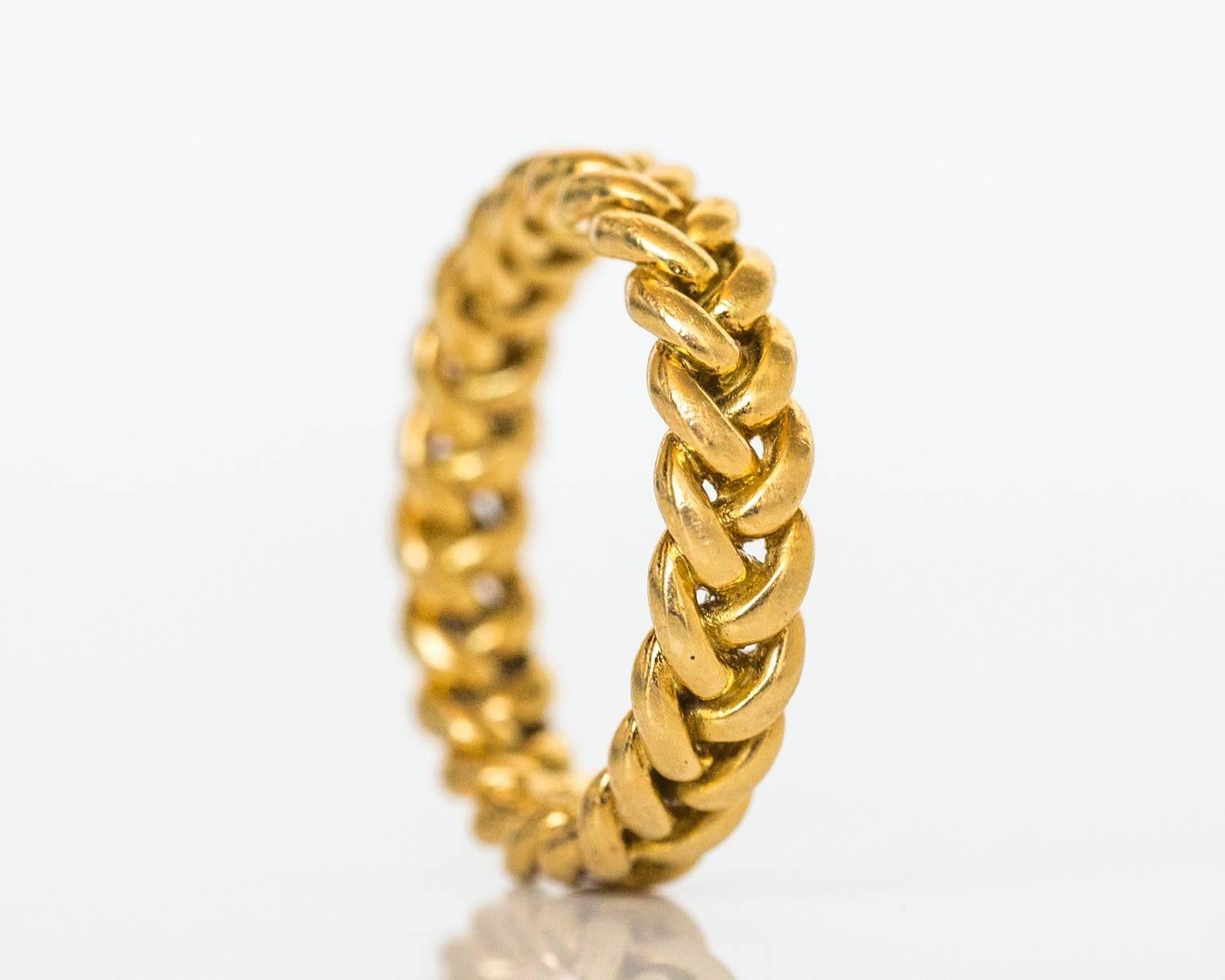 Contemporary Tiffany & Co. Weave Pattern Gold Band