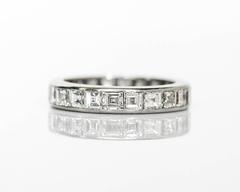 Antique 1920 Tiffany & Co. Wedding Band with 3.50 carat, total weight Carre Cut Diamonds