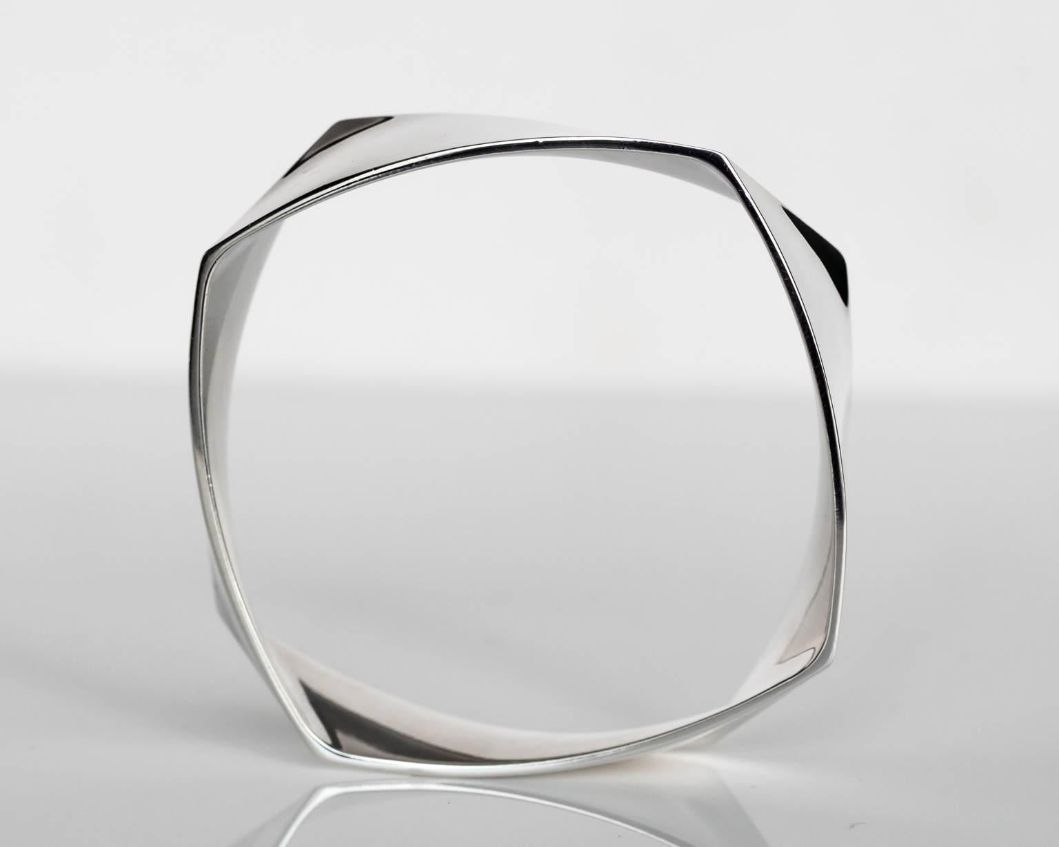 Modern 2000s Sterling Silver Tiffany & Co. Torque Bangle