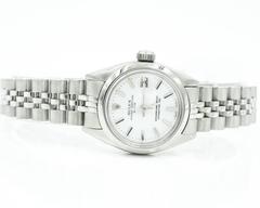 1977 Vintage Ladies Rolex Date Oyster Perpetual Stainless Steel White Dial