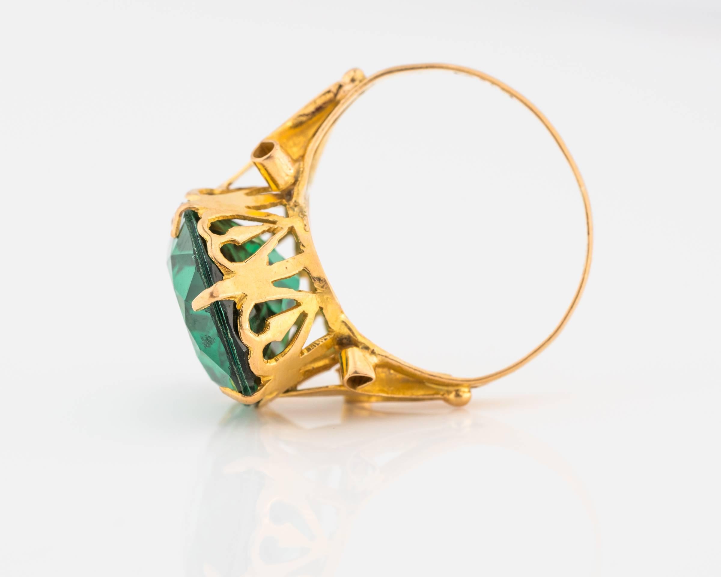 Women's 1890s Emerald and Yellow Gold Ring