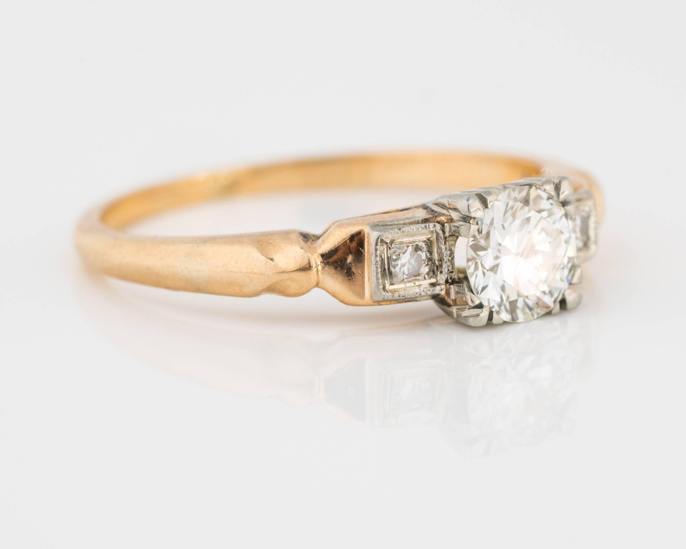 Zweifarbiger Diamant-Verlobungsring aus den 1920er Jahren, GIA-zertifiziert Damen