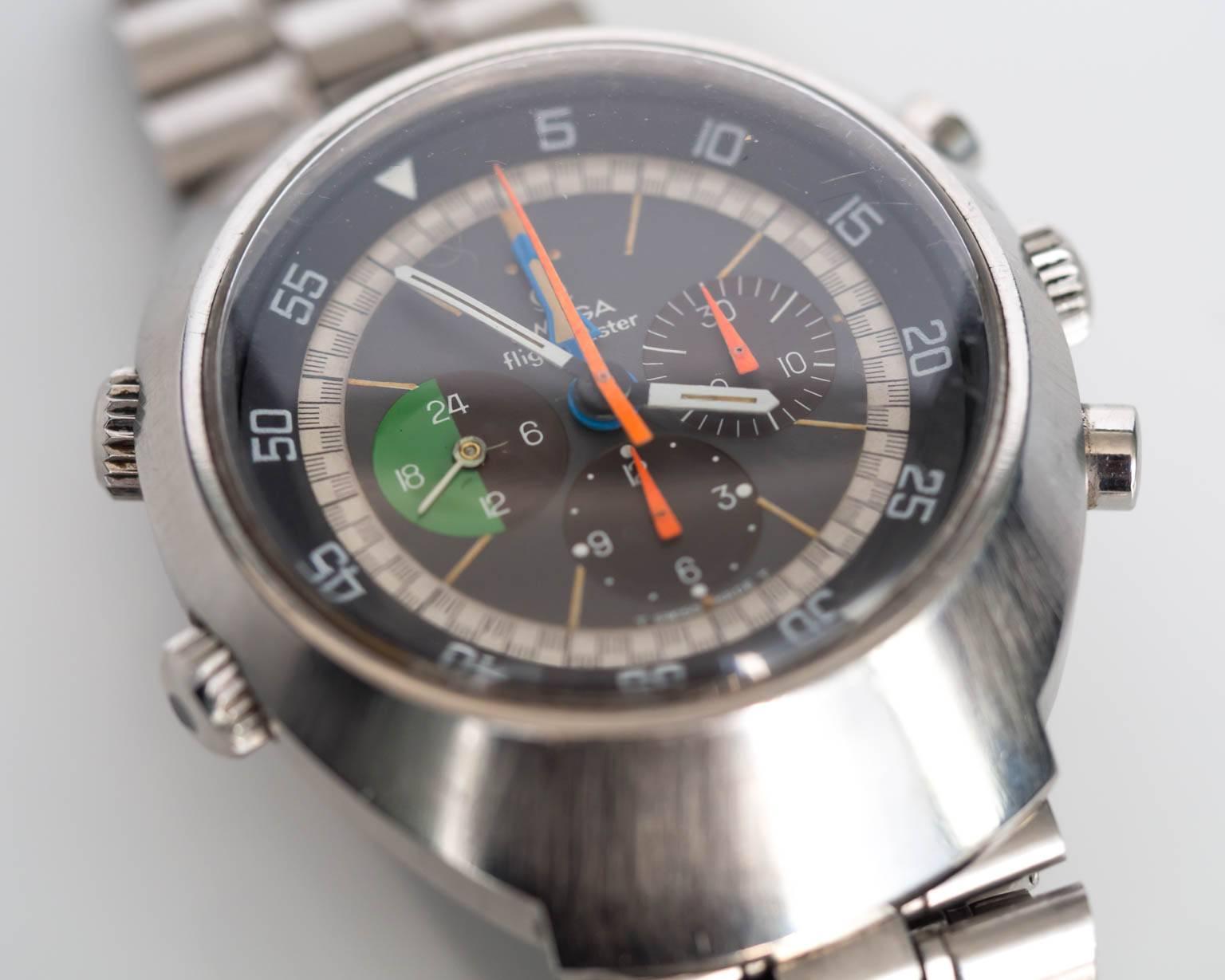 1971 Steel Omega Flightmaster Automatic Chronograph Watch 2