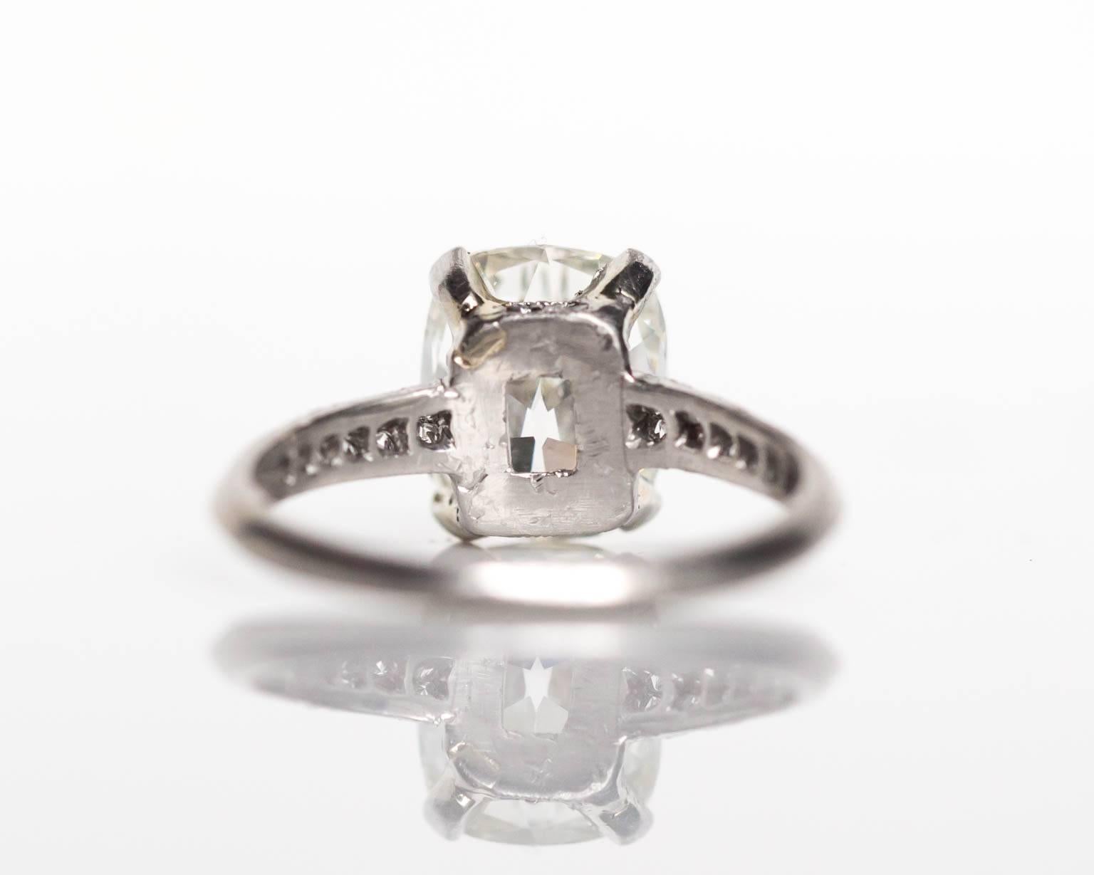 Art Deco 1920s Dreicer & Co Old Mine Brilliant Cut Diamond Platinum Engagement Ring