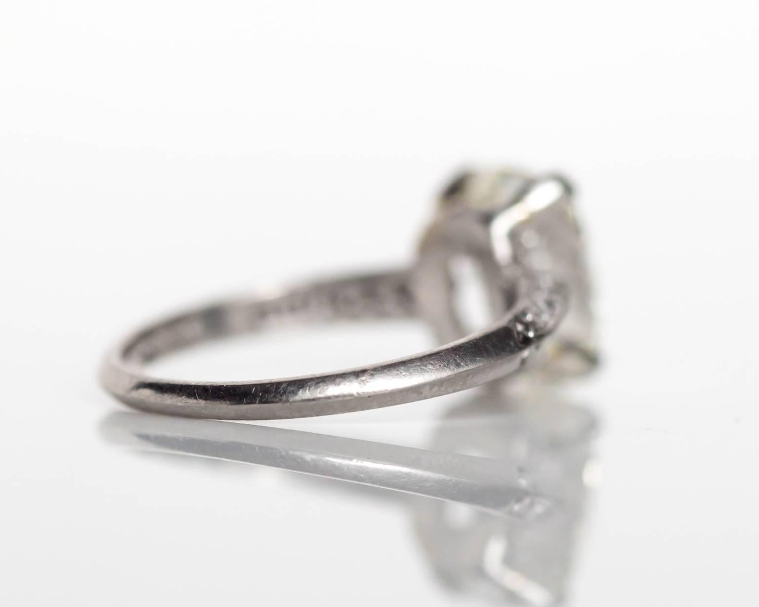 Women's 1920s Dreicer & Co Old Mine Brilliant Cut Diamond Platinum Engagement Ring