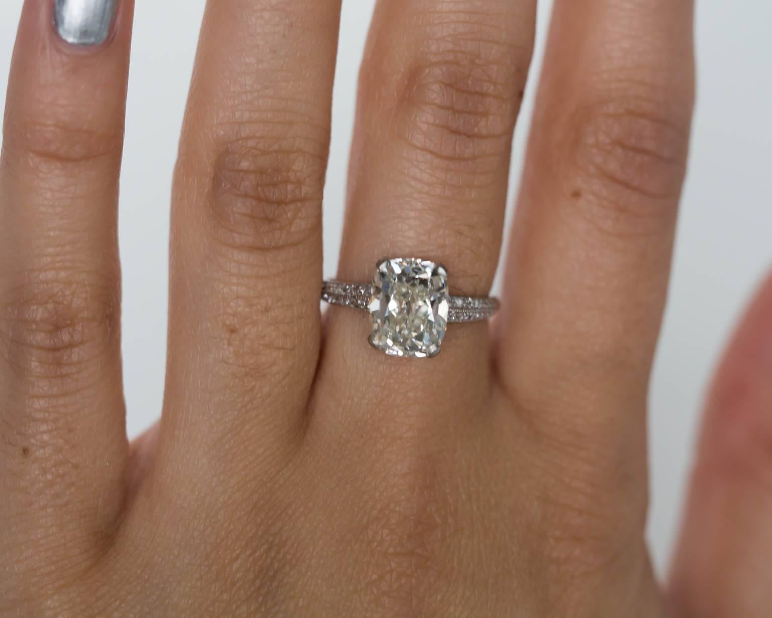 1920s Dreicer & Co Old Mine Brilliant Cut Diamond Platinum Engagement Ring 2