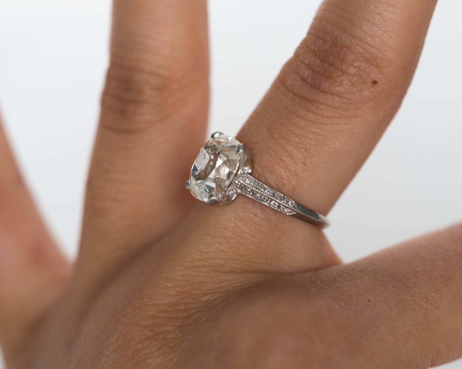 1920s Dreicer & Co Old Mine Brilliant Cut Diamond Platinum Engagement Ring 3