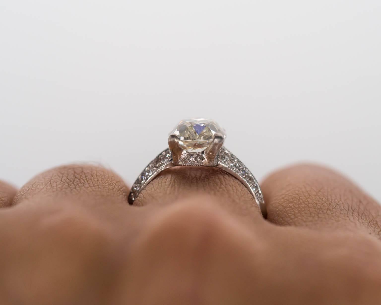1920s Dreicer & Co Old Mine Brilliant Cut Diamond Platinum Engagement Ring 4