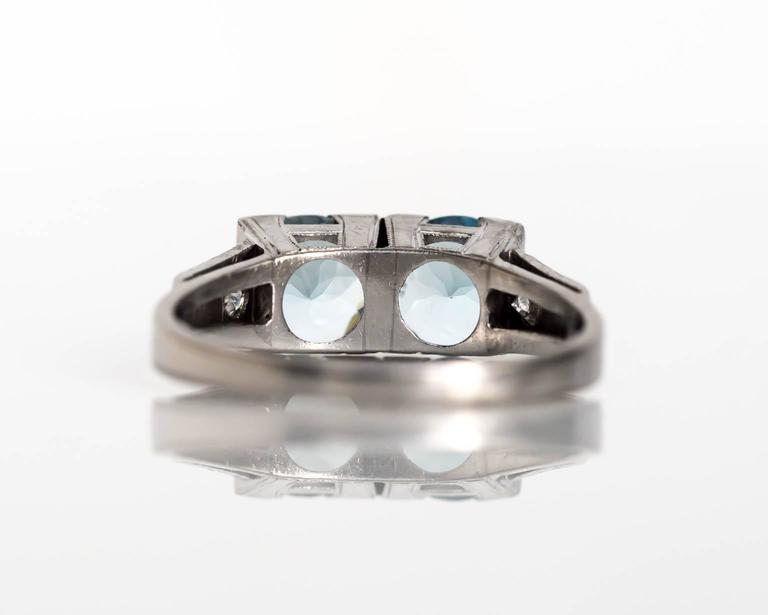 1930s Art Deco Platinum London Blue Topaz  and Diamond 