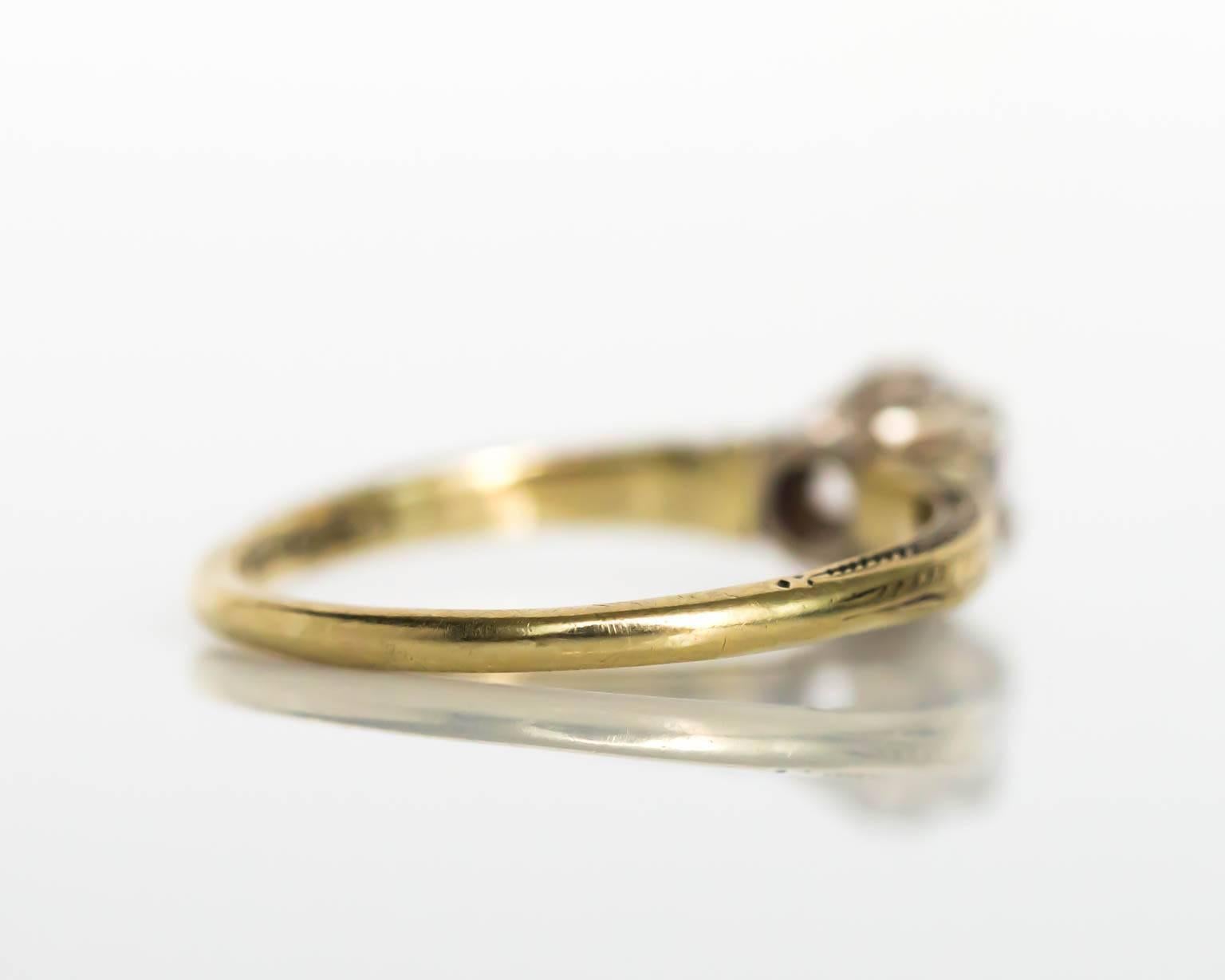 1890s Victorian Yellow Gold GIA Certified .63 Carat Diamond Engagement Ring 1