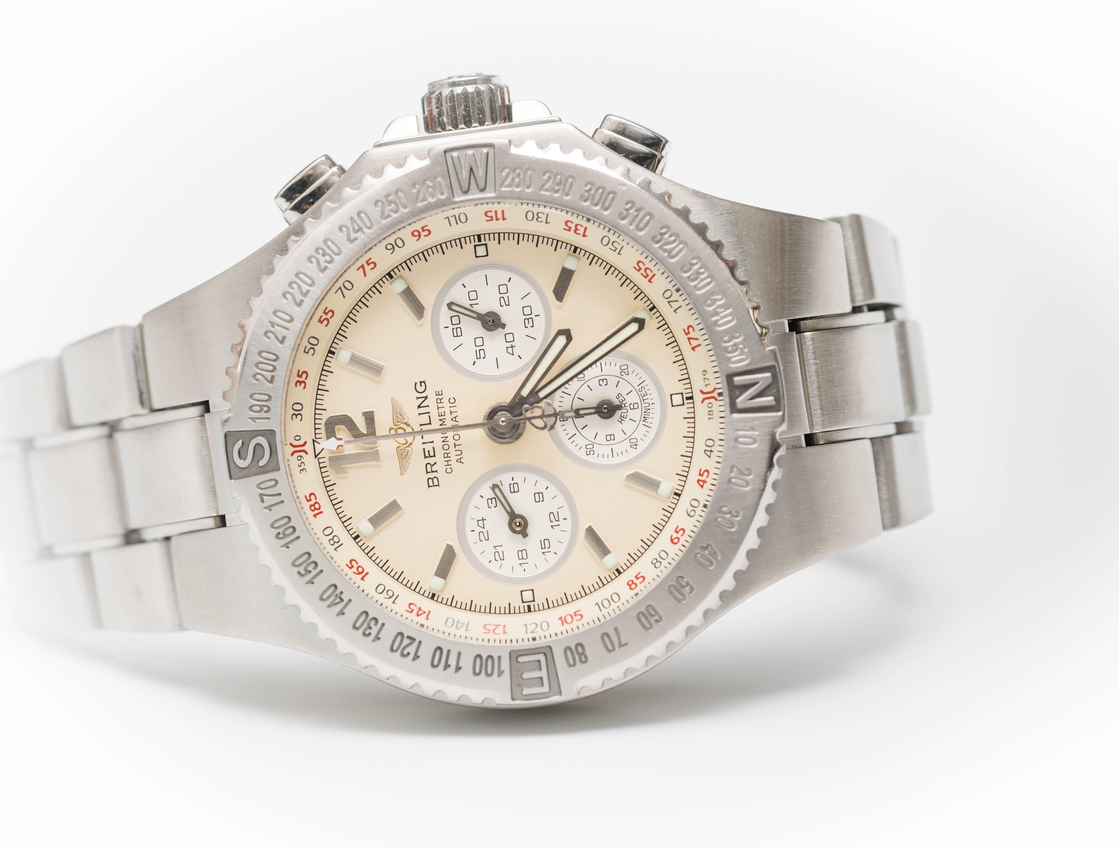 Modern Breitling Stainless Steel Hercules Chronograph Automatic Wristwatch Ref A39363