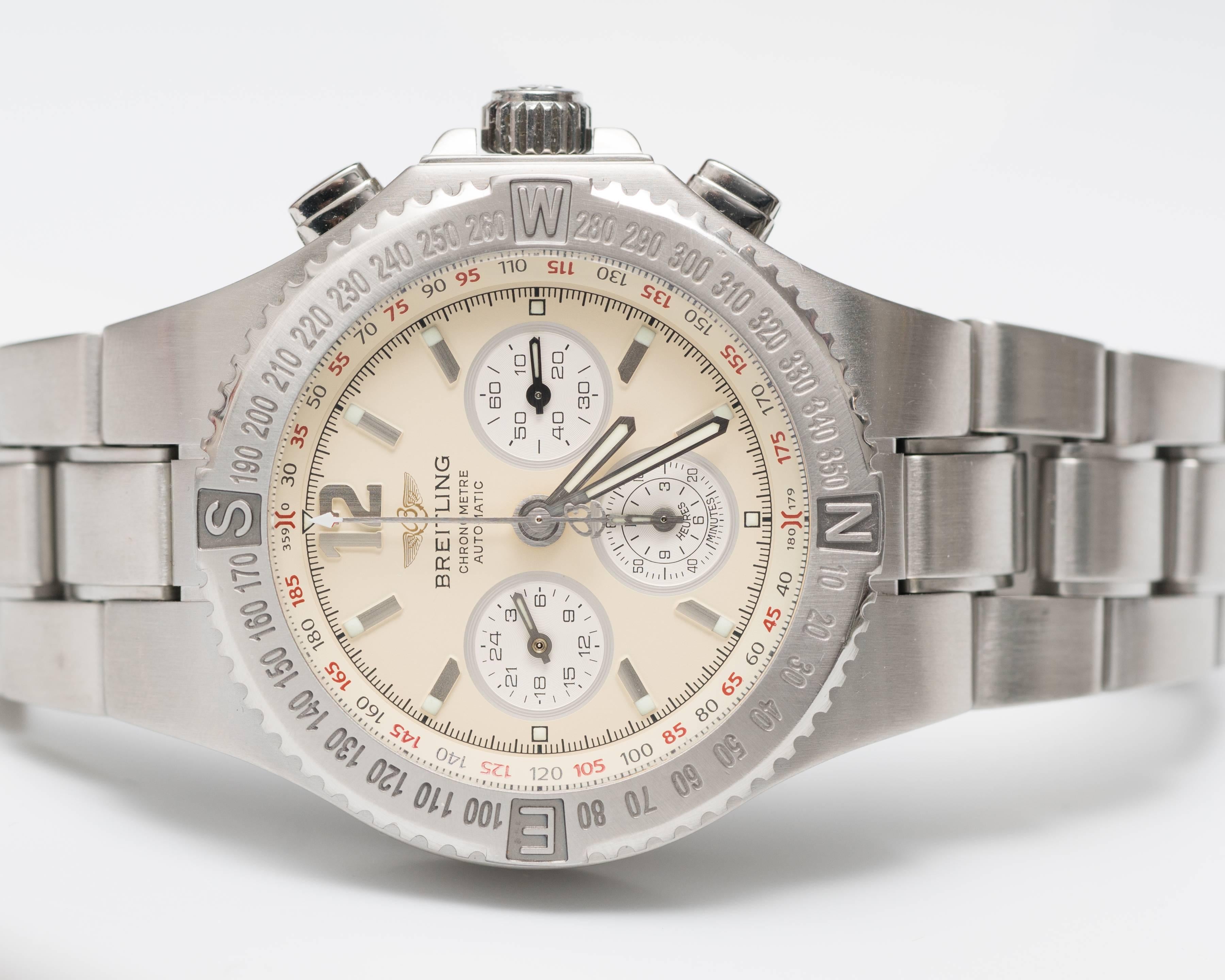 Men's Breitling Stainless Steel Hercules Chronograph Automatic Wristwatch Ref A39363