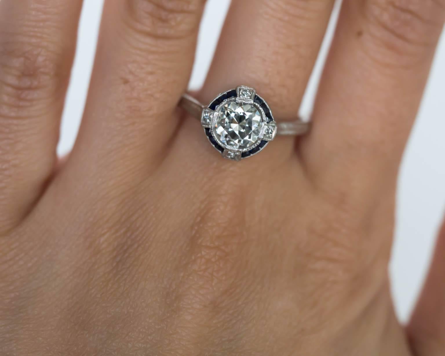 1920s Art Deco GIA Certified 1.05 Carat Diamond Platinum Engagement Ring 3