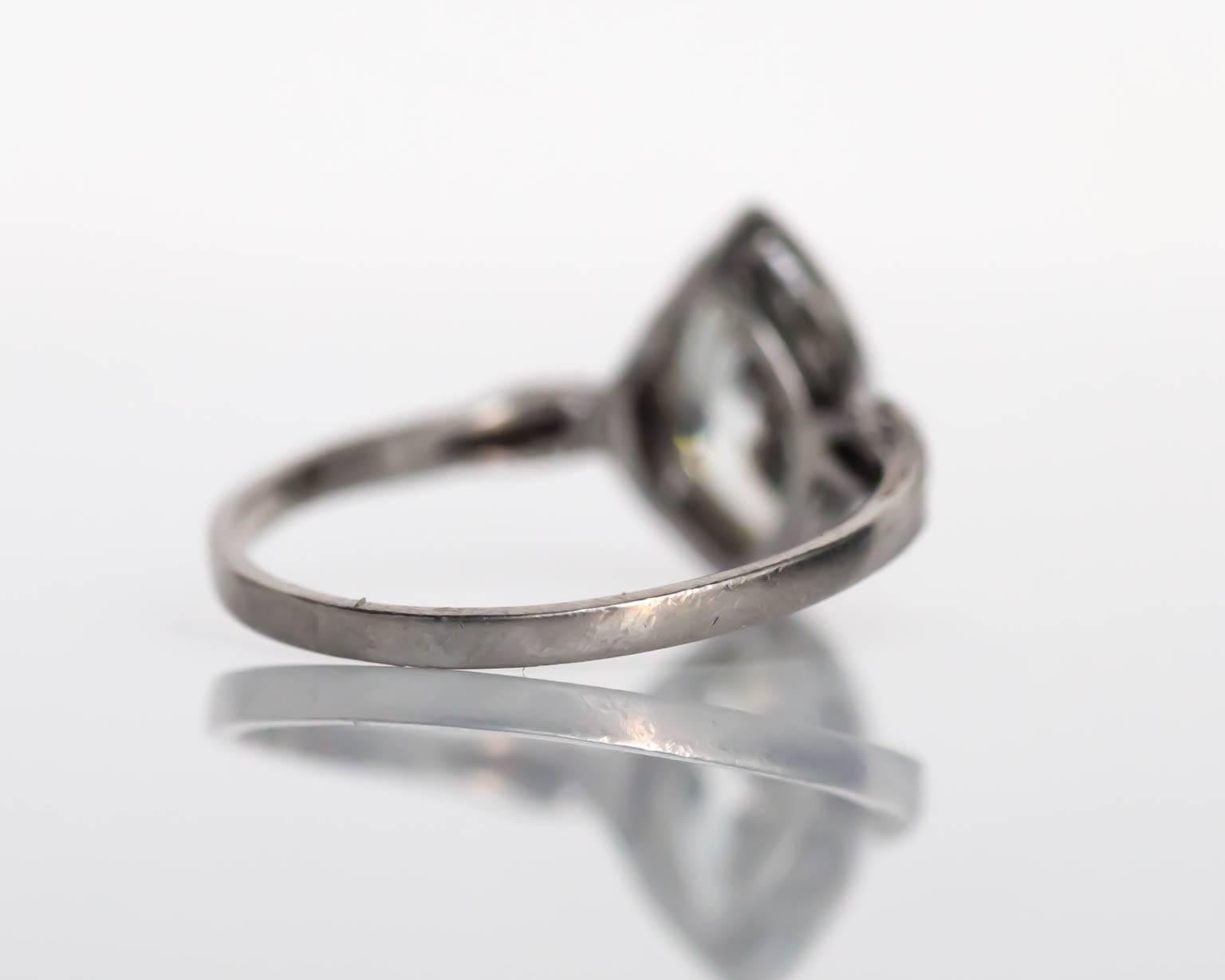 Women's Antique 1910 Edwardian GIA Certified 1.56 Carat Diamond Platinum Engagement Ring