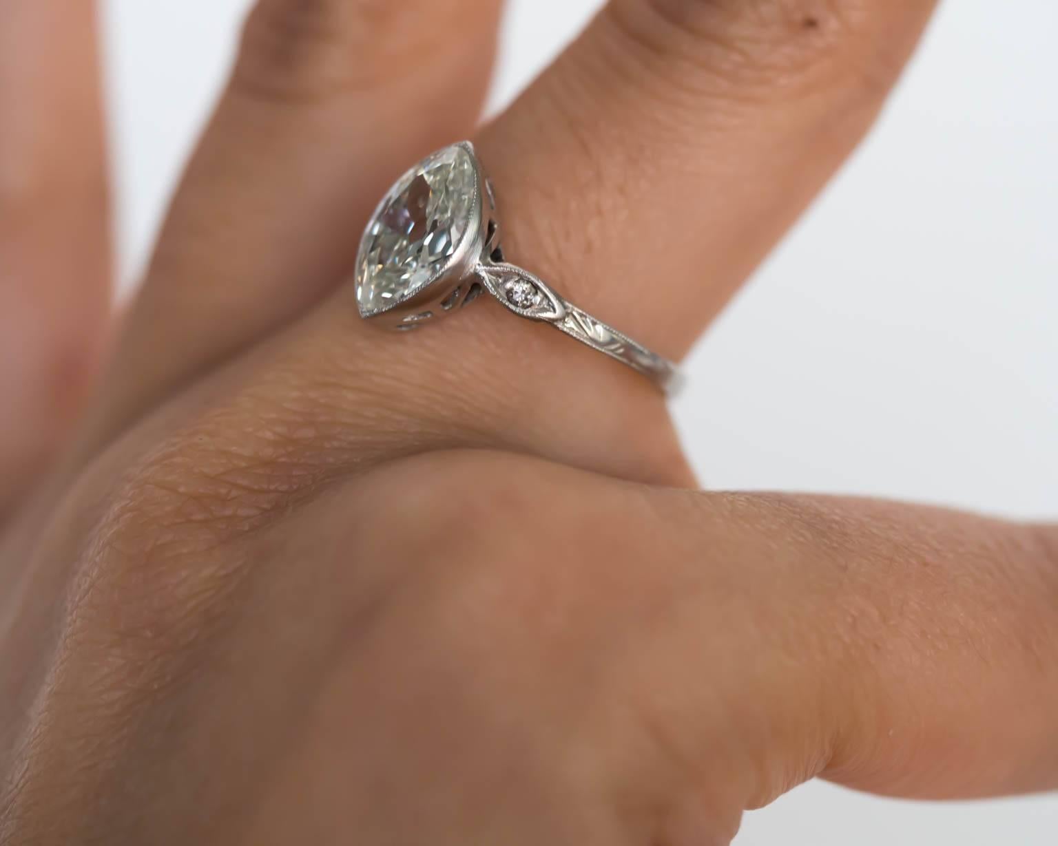 Antique 1910 Edwardian GIA Certified 1.56 Carat Diamond Platinum Engagement Ring 3