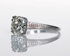 1920s Art Deco GIA Certified 1.31 Carat Diamond Platinum Engagement Ring