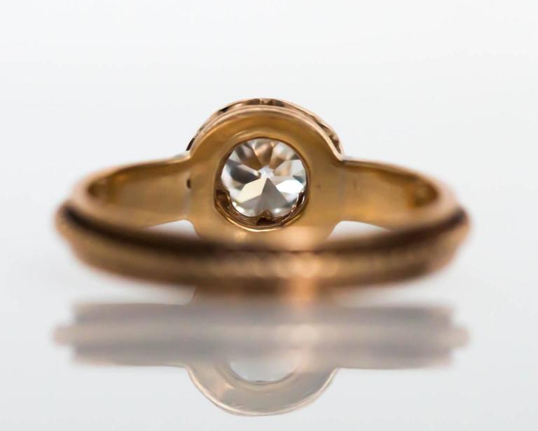 1890s Victorian .91 Carat Diamond Gold Buttercup Setting Ring For Sale