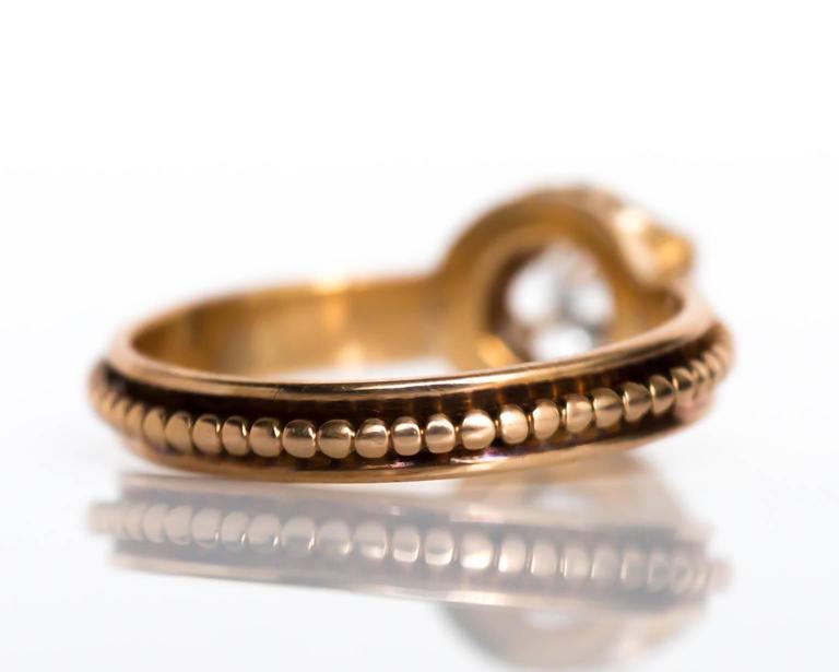 1890s Victorian .91 Carat Diamond Gold Buttercup Setting Ring For Sale