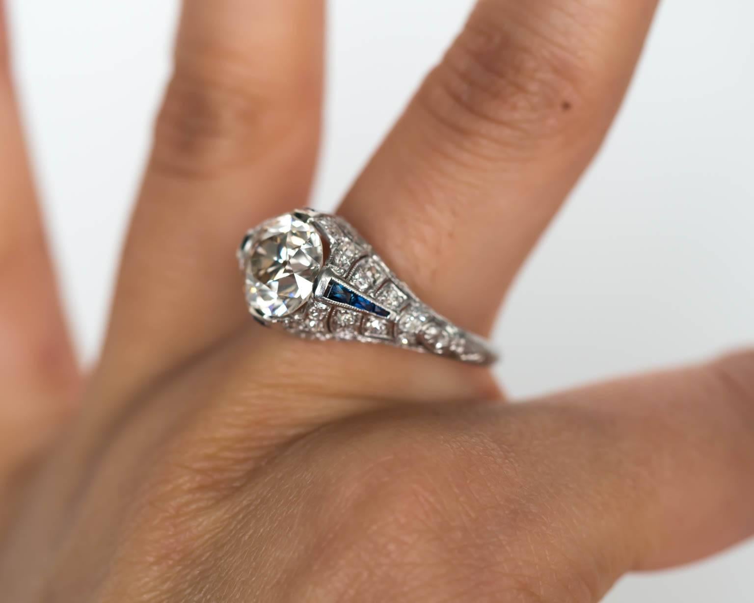 1920s Art Deco GIA Certified 2.57 Carat Diamond Platinum Engagement Ring 4